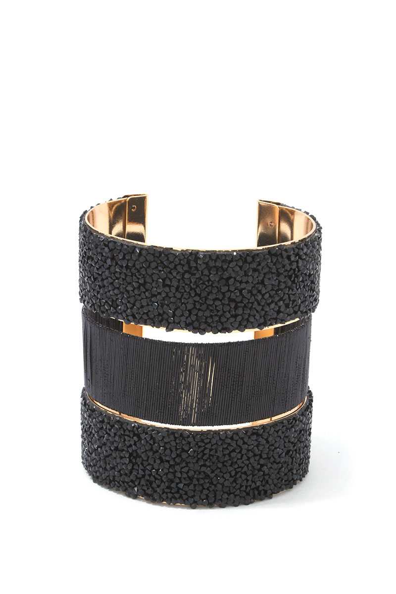 Textured Beaded Cuff Bracelet