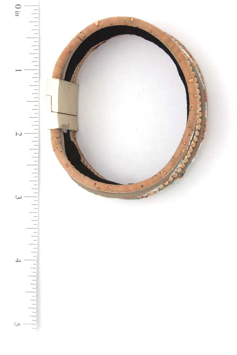 Beaded Multi Strand Magnetic Bracelet