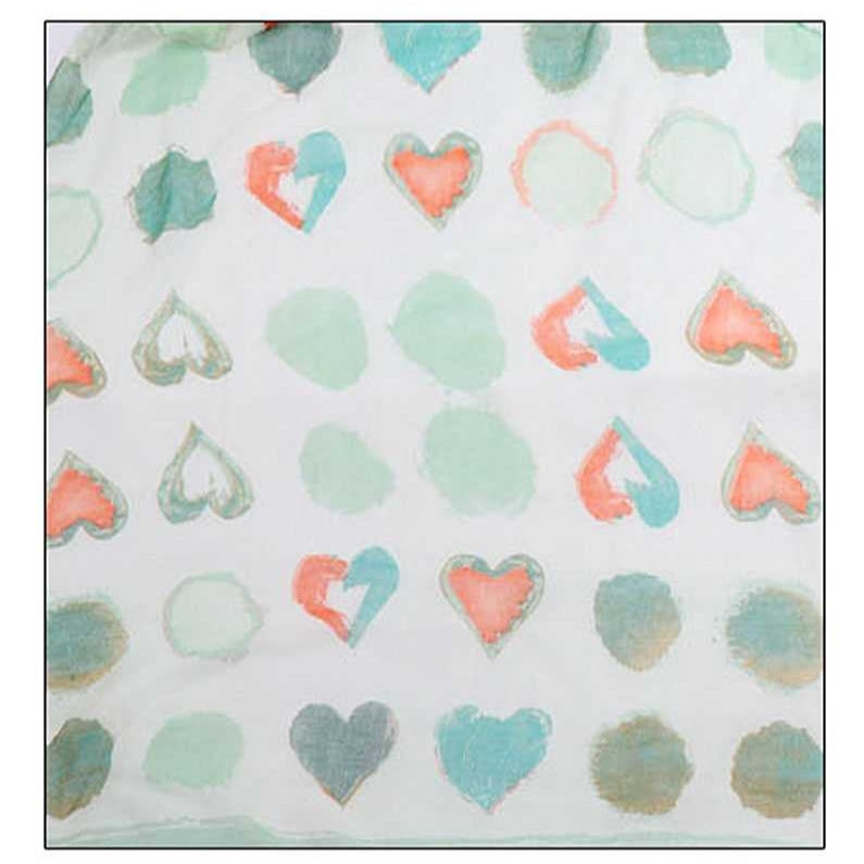 Watercolor Heart Print Scarf