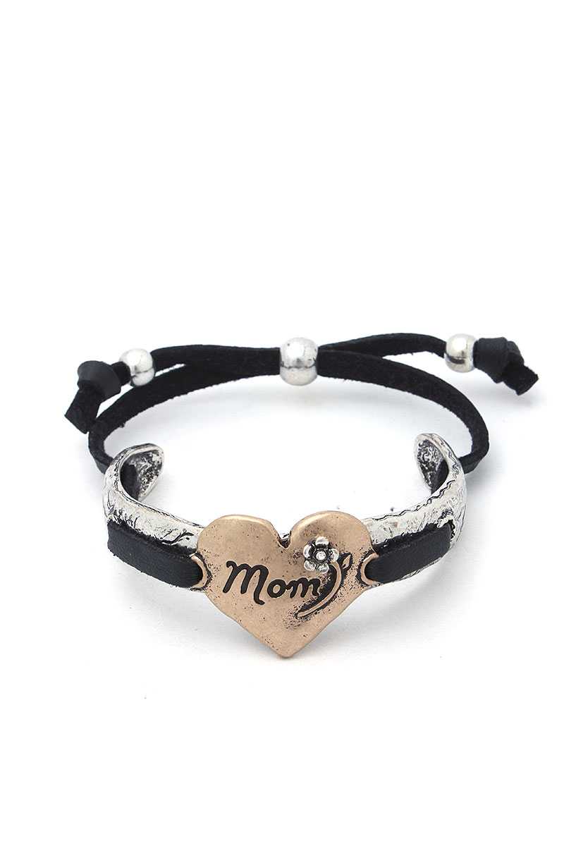 Mom Heart Metal Bracelet
