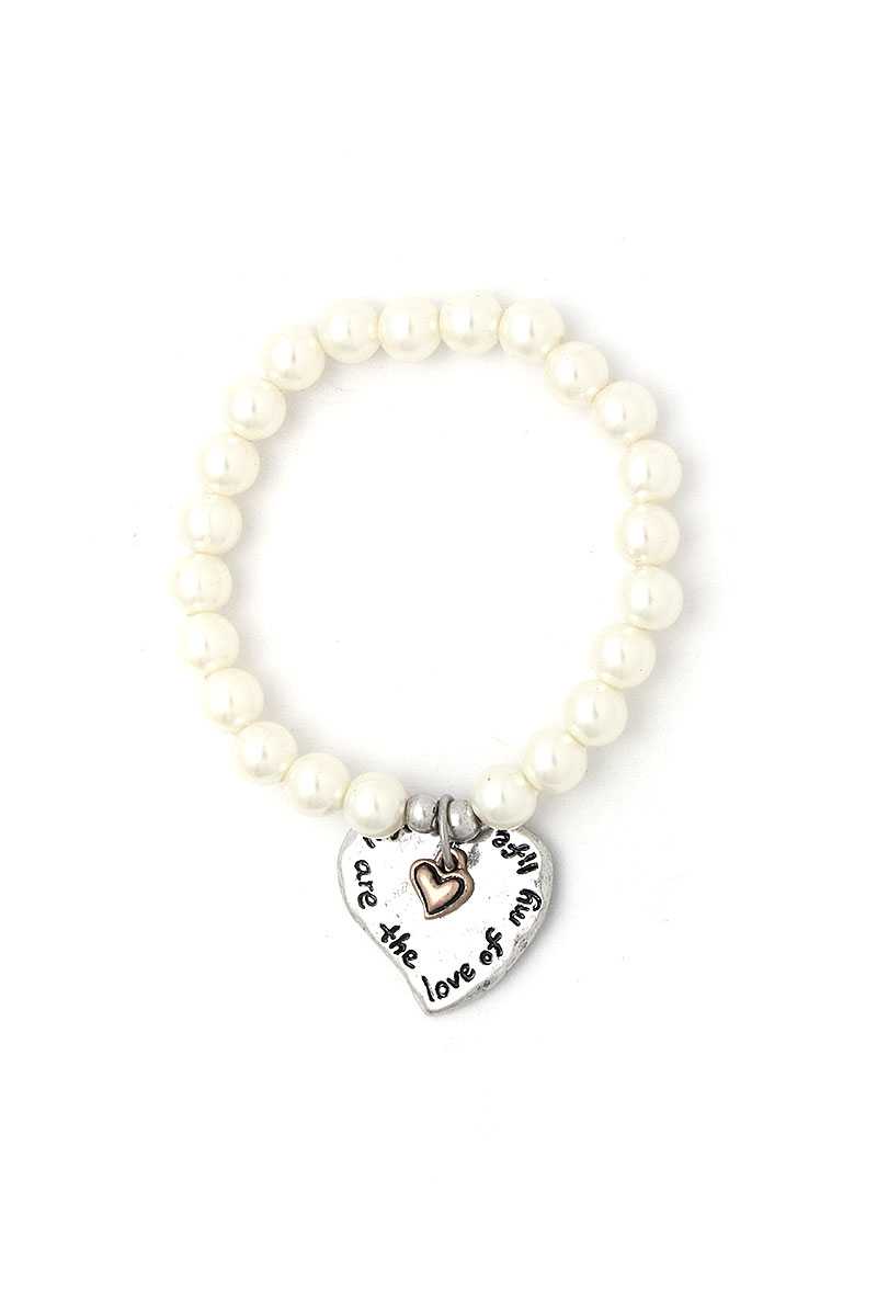 You Are The Love Of My Life Heart Beaded Bracelet