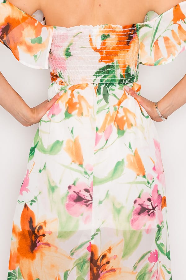 Floral Off-shoulder Dress