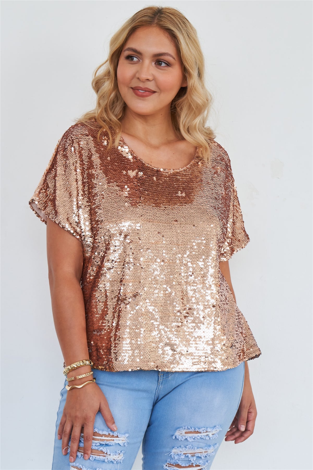 Rose Gold Sequin Top