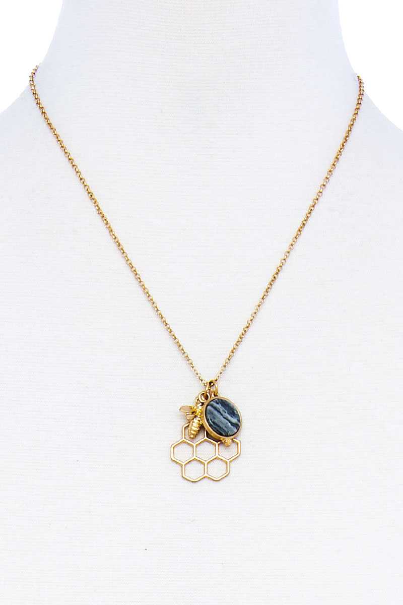Bee Hive Pendant Necklace
