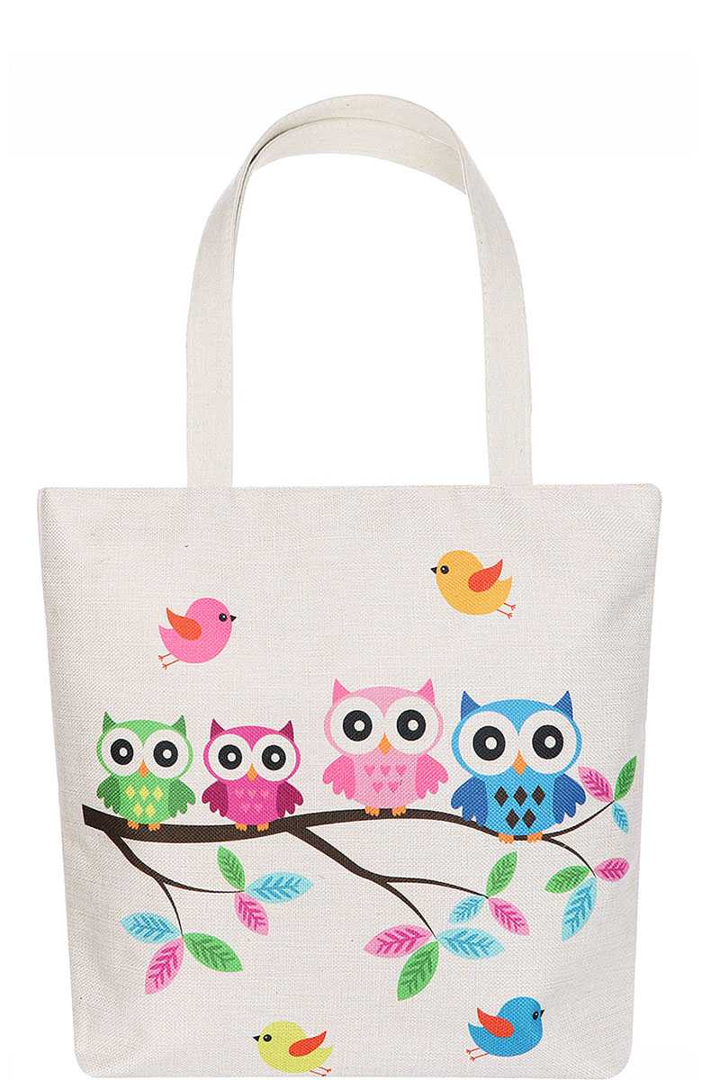 Owl Family Cartoon Bag