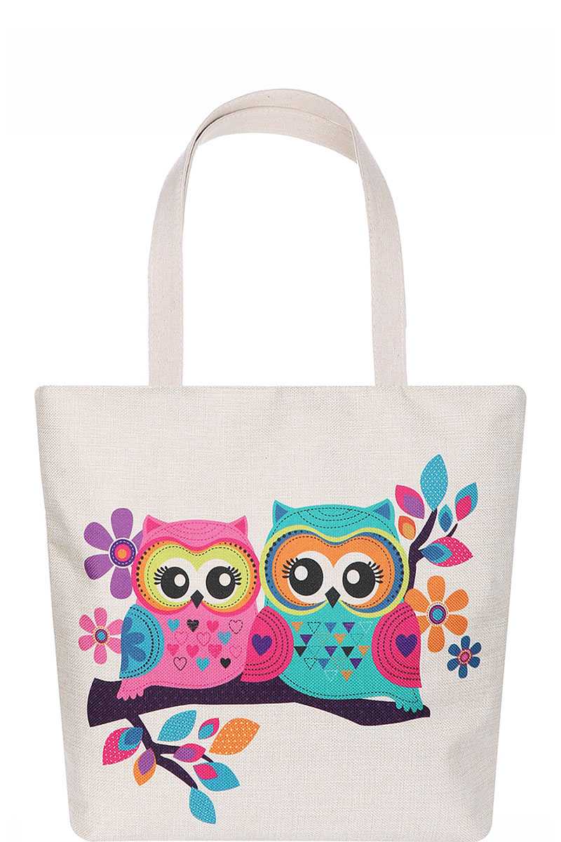 Owl Couple Cartoon Bag