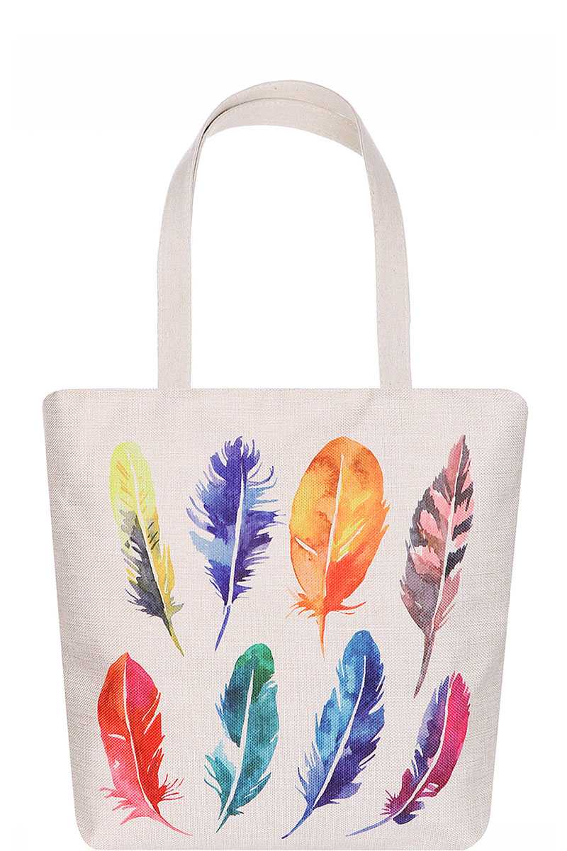 Feather Watercolor Bag