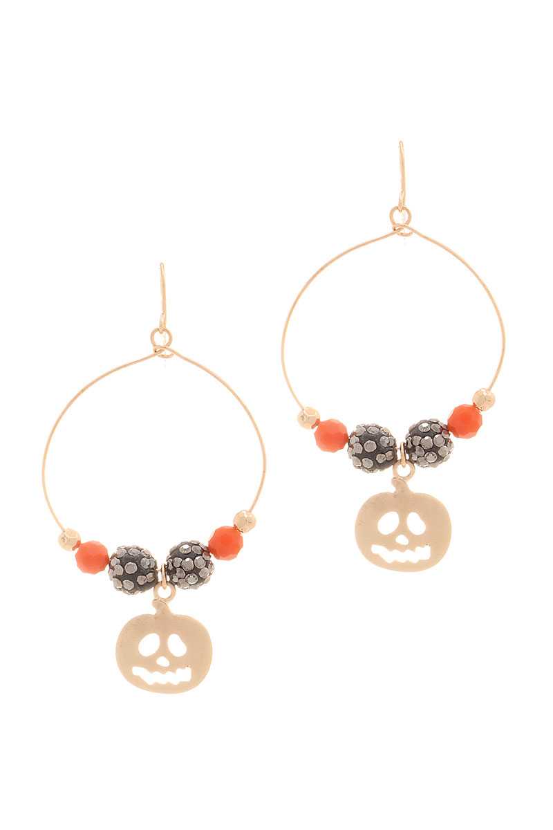Halloween Scary Pumpkin Metal Hook Earring