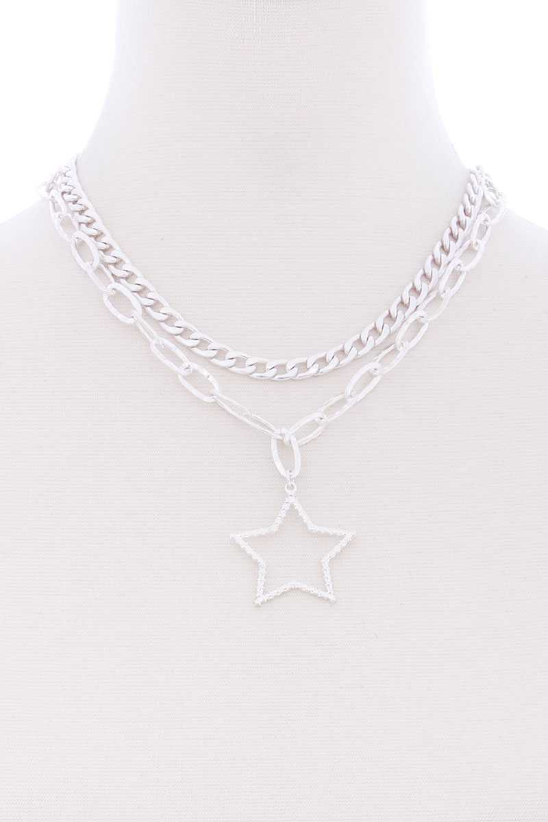 Star Pendant Metal Necklace