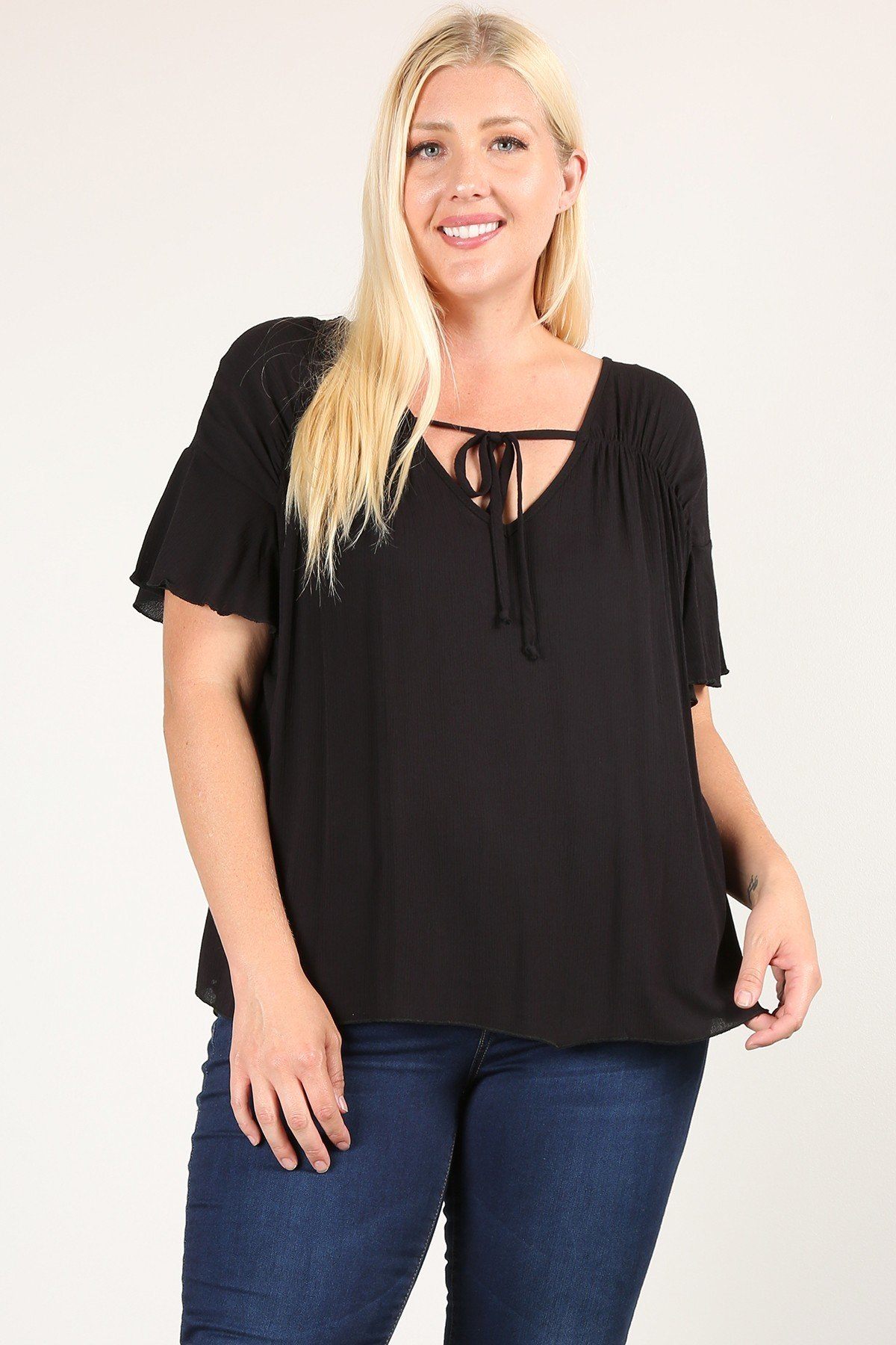 Pleated Flutter Top
