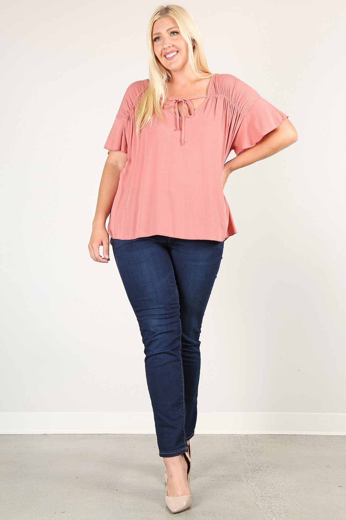 Pleated Flutter Top