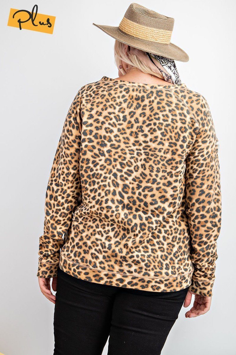 Leopard Terry Pullover