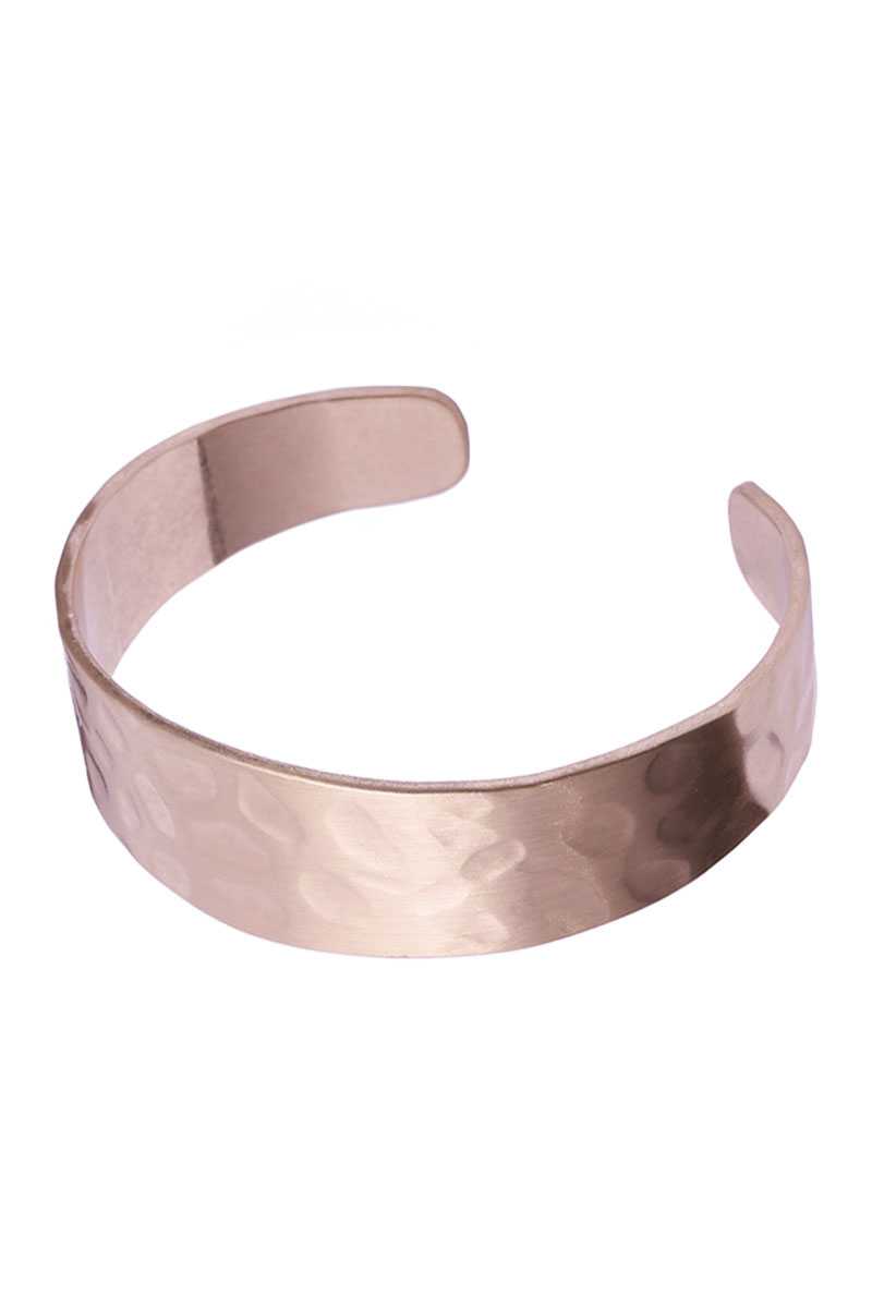 Hammered Metal Open Bangle Bracelet
