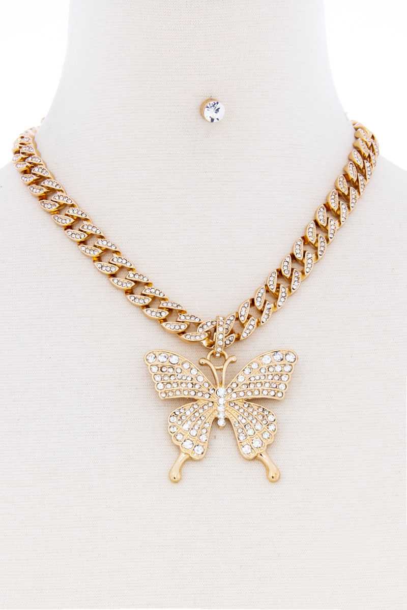 Butterfly Necklace Earring Set