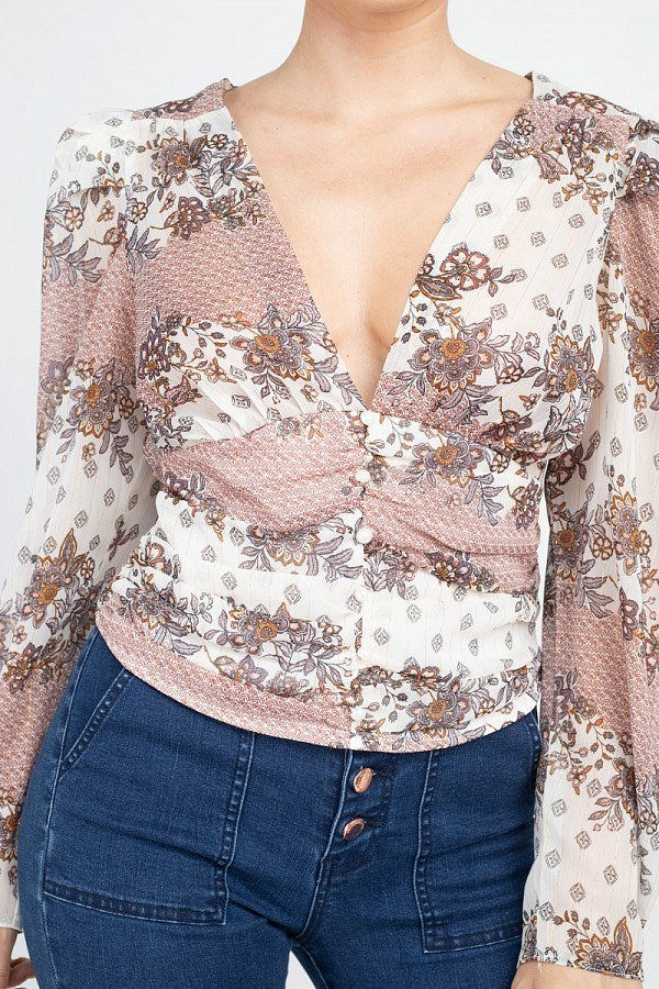 Floral Ruched Top