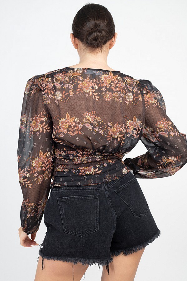 Floral Ruched Top