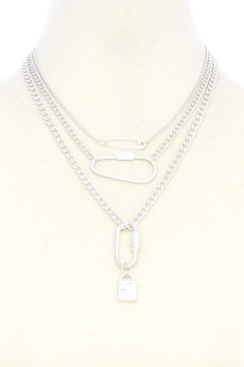Lock Charm Layered Necklace