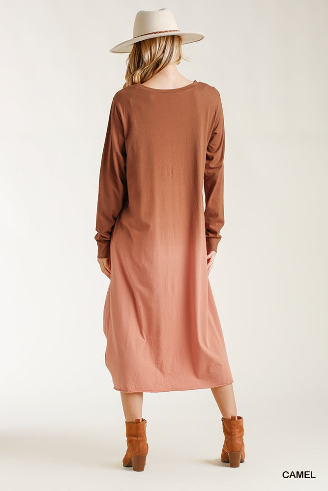 Ombre Front Knot Dress