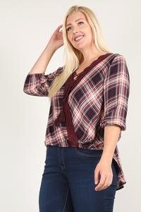 Plaid Relaxed Fit Top