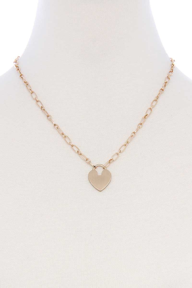 Heart Lock Pendant Necklace