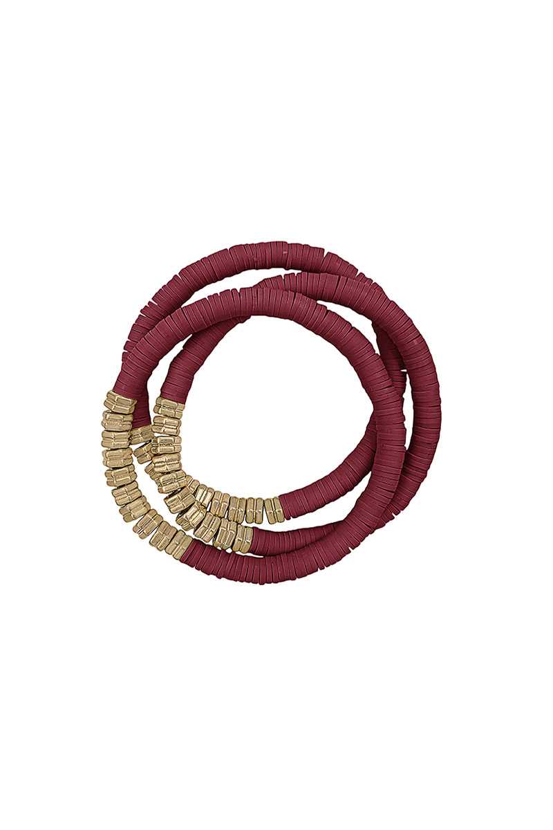 Triple Multi Ring Bead Stretchable Bracelets