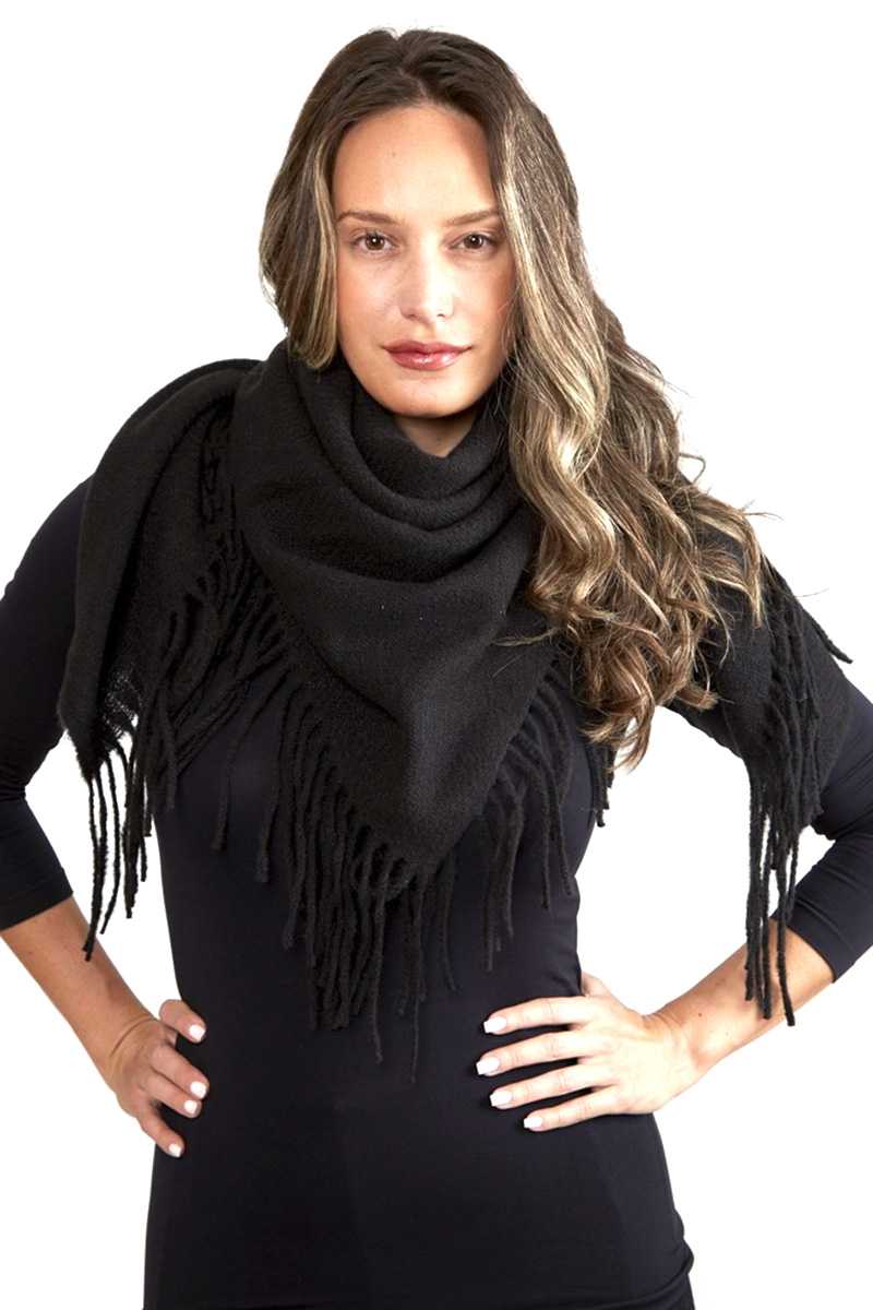 Blanket Scarf With Fringes