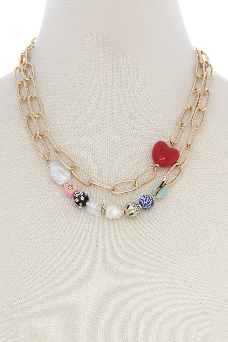 Beaded Oval Necklace