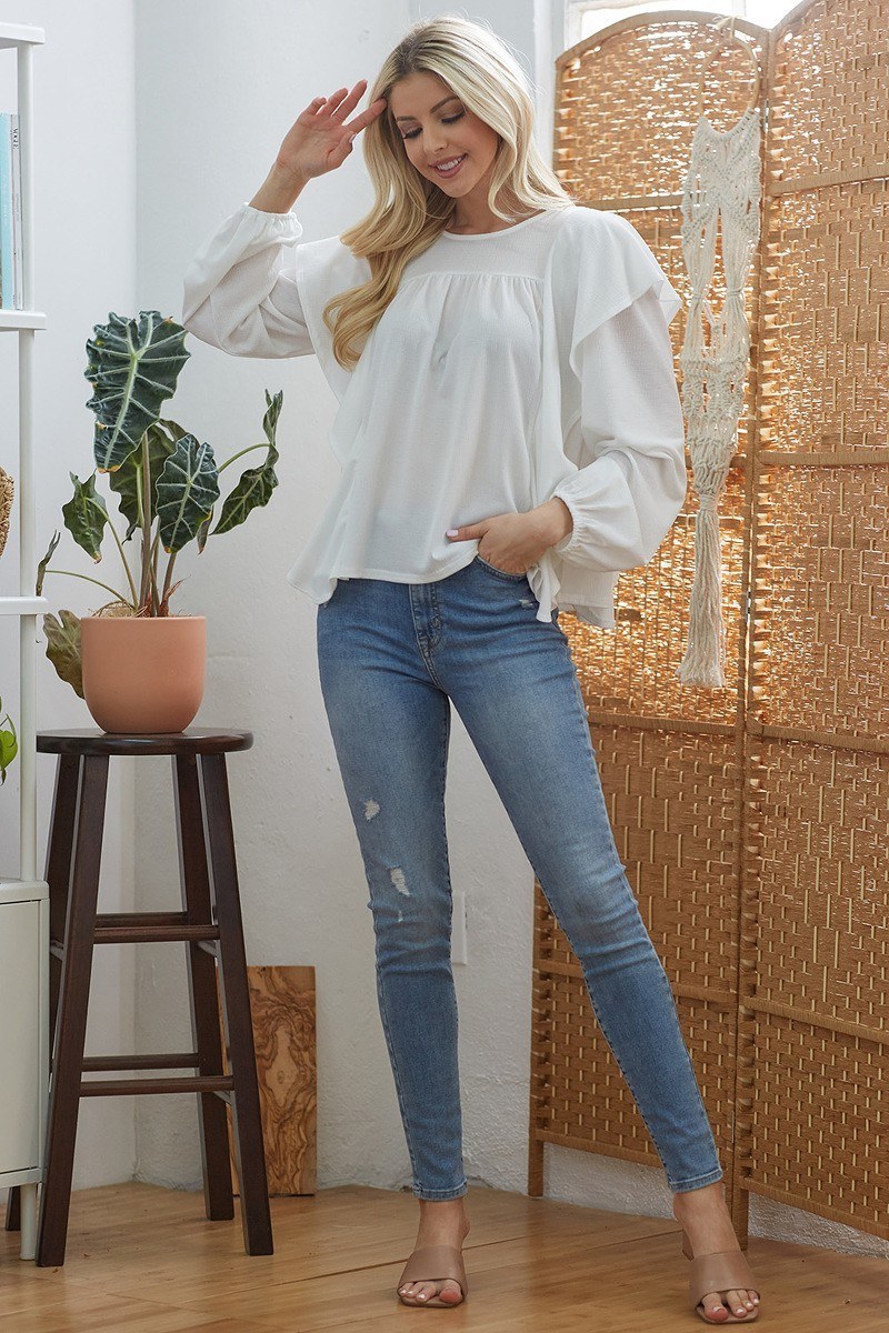 Draped Ruffle Top