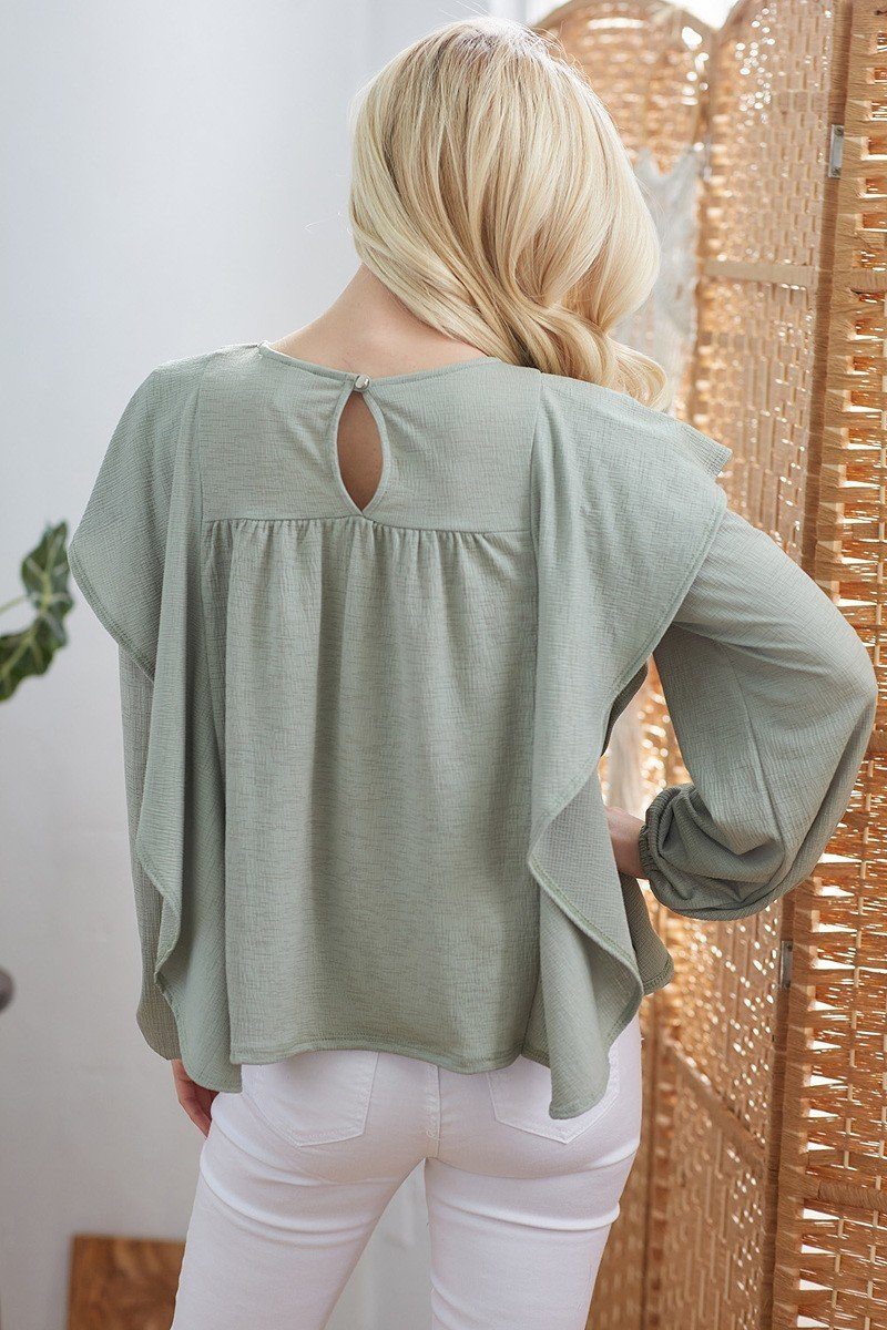 Draped Ruffle Top