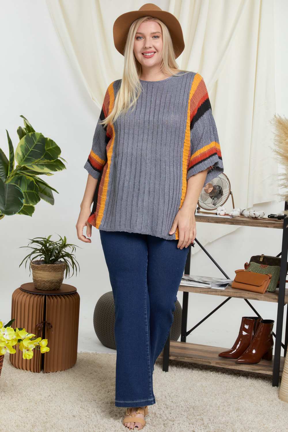 Stripe Ribbeb Sweater
